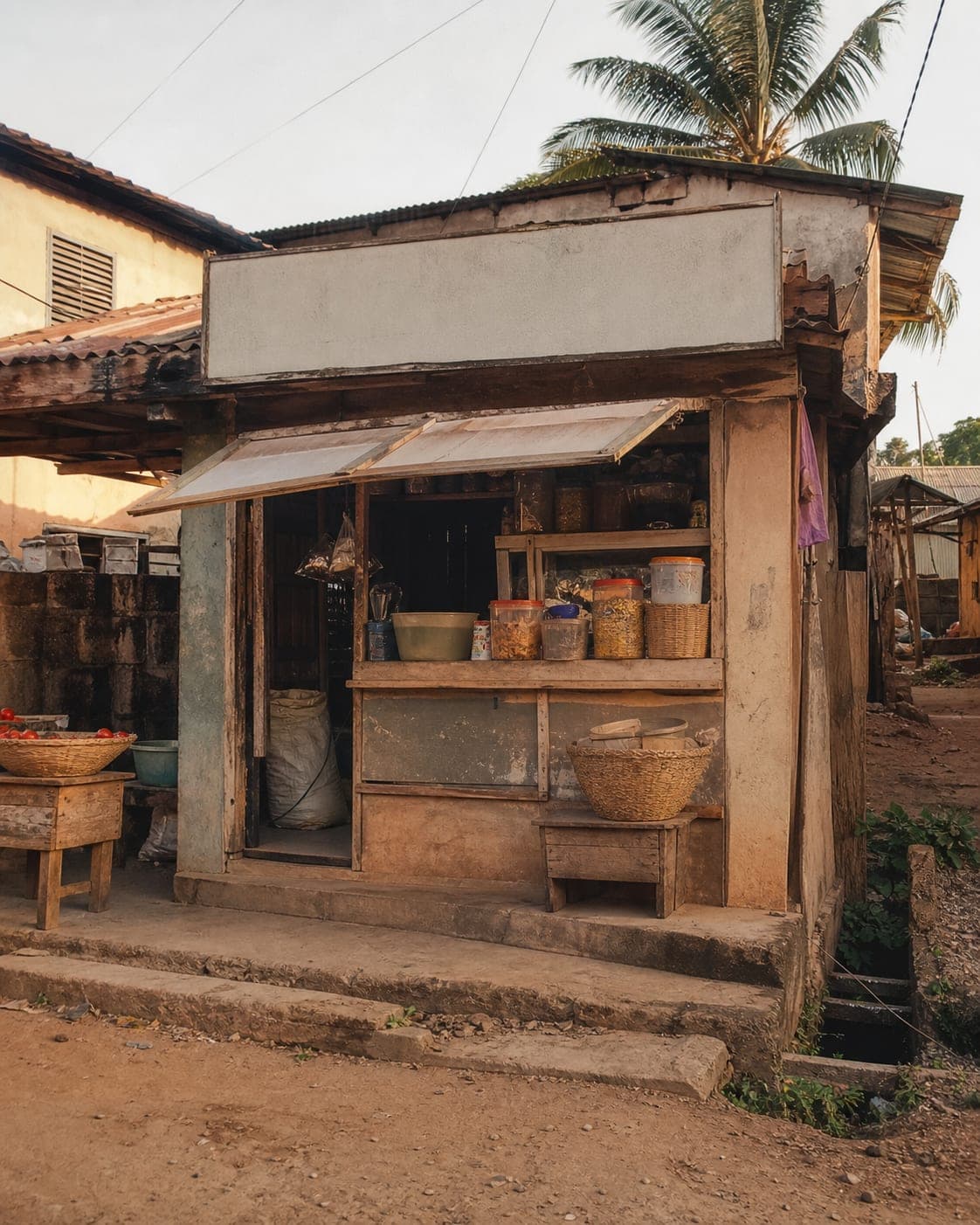 A Lukeport agent location on a residential street at the end of the day